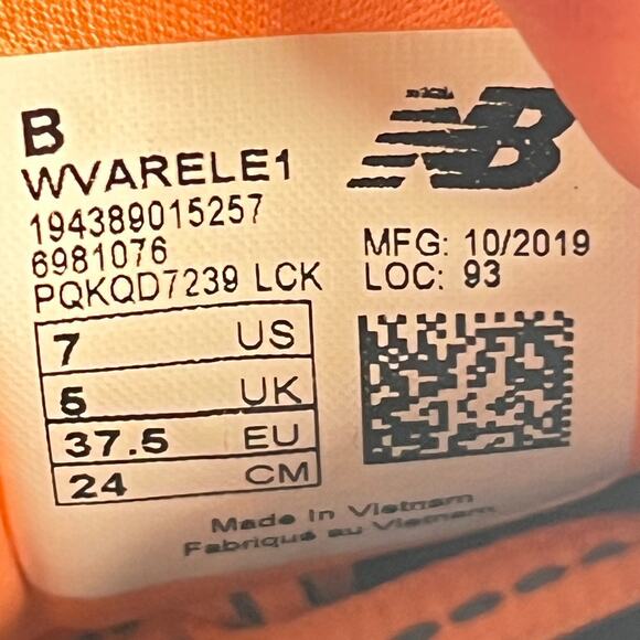 New Balance Fresh Foam Evare Blue Orange Running Shoes WVARELE1 Women's Size 7 - Picture 9 of 10